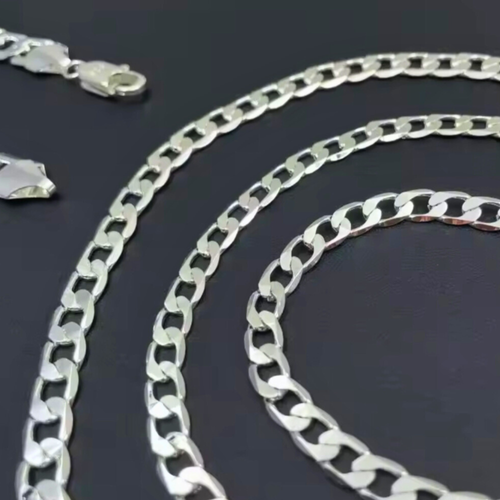 Men’s Silver-Plated Cuban Curb Chain Necklace – Fashion Jewelry