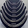 Men’s Silver-Plated Cuban Curb Chain Necklace – 925 Stamp, Fashion Jewelry