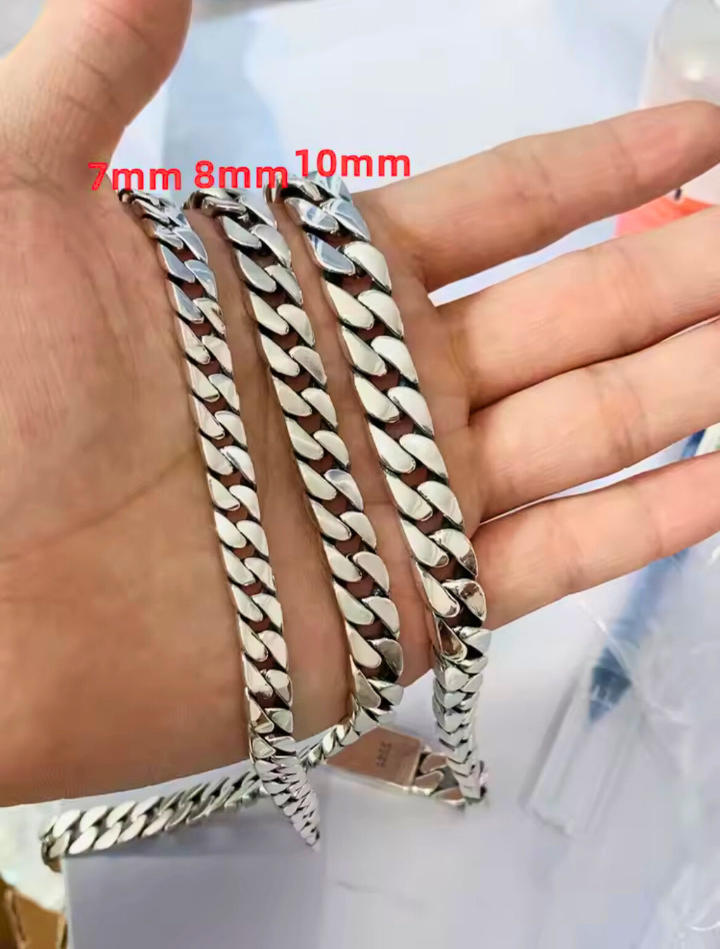 Solid 925 Sterling Silver Cuban Curb Chain for Men