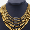 Men’s Gold-Plated Cuban Curb Chain Necklace – Fashion Jewelry