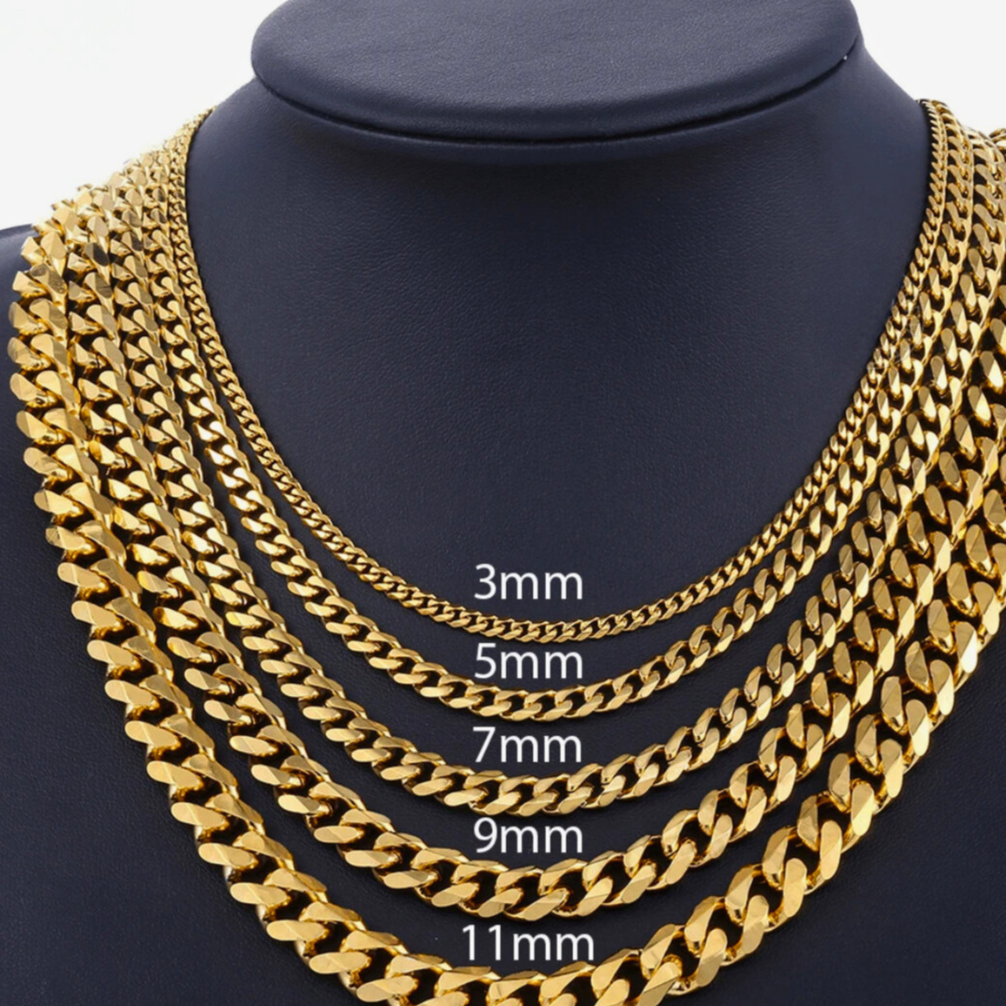 Men’s Gold-Plated Cuban Curb Chain Necklace – Fashion Jewelry
