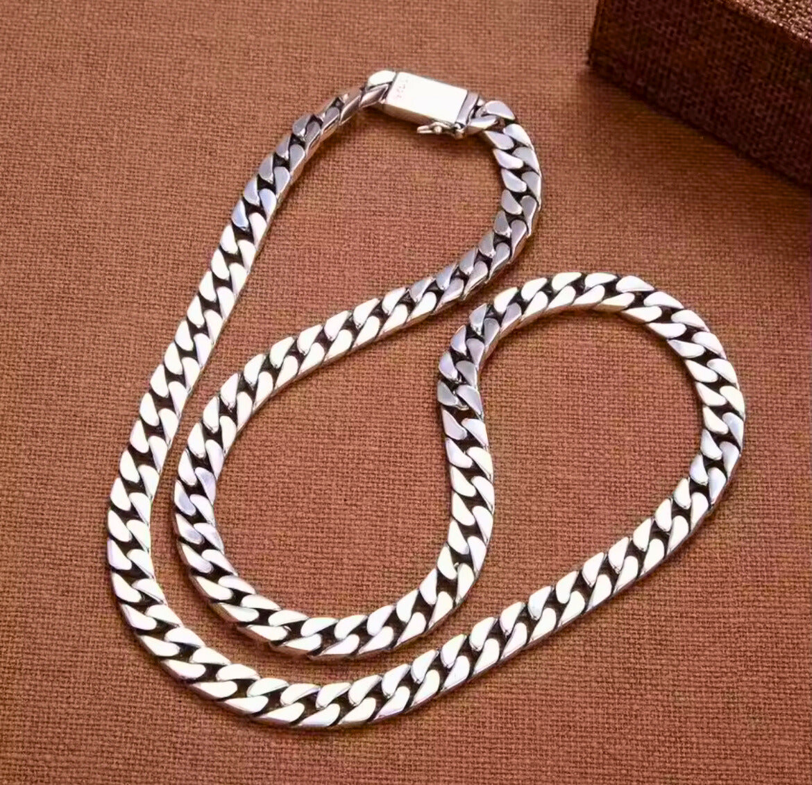 Solid 925 Sterling Silver Cuban Curb Chain for Men