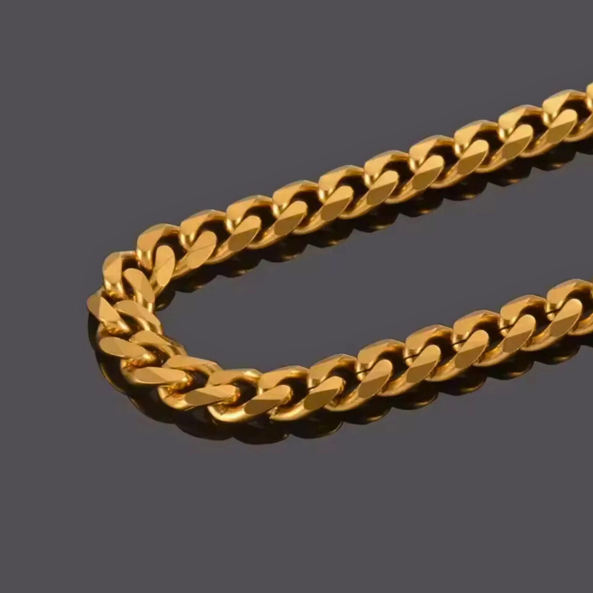 Men’s Gold-Plated Cuban Curb Chain Necklace – Fashion Jewelry