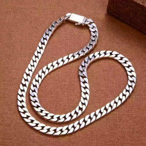 Men’s 925 Sterling Silver Cuban Curb Chain Necklace – Solid, Hip Hop Jewelry