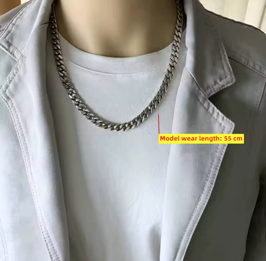 Solid 925 Sterling Silver Cuban Curb Chain for Men