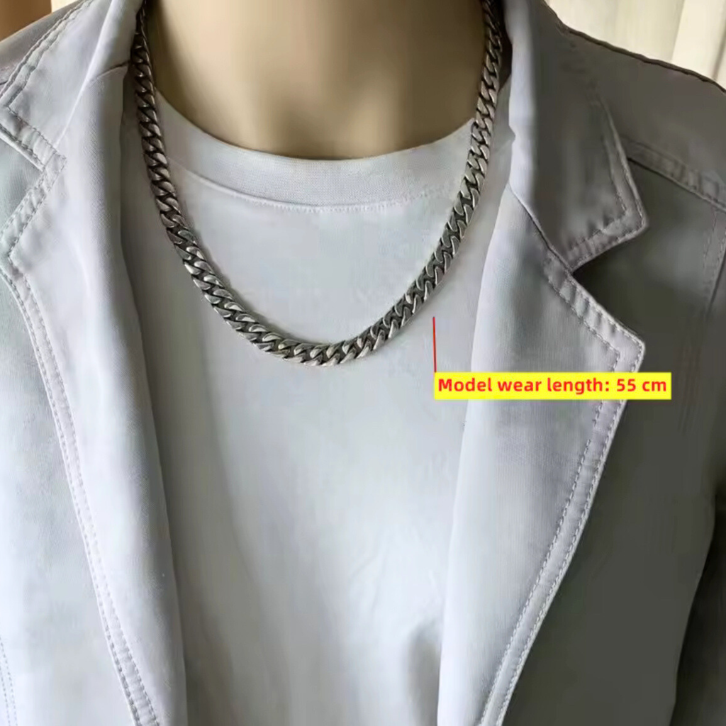 Men’s 925 Sterling Silver Cuban Curb Chain Necklace – Solid, Hip Hop Jewelry