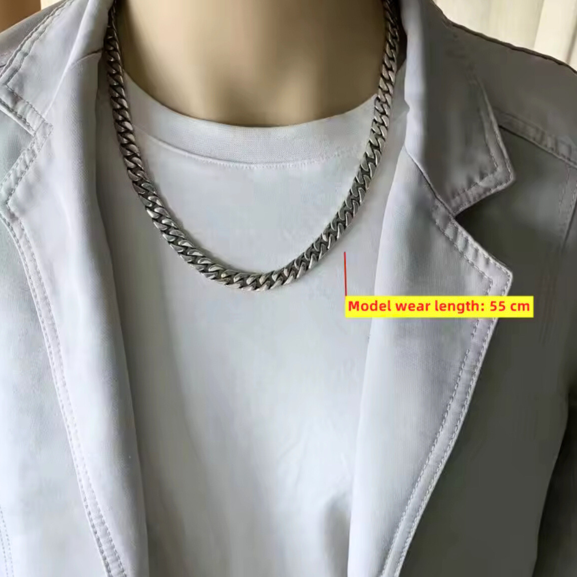 Men’s 925 Sterling Silver Cuban Curb Chain Necklace – Solid, Hip Hop Jewelry