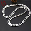 Men’s 925 Sterling Silver Cuban Curb Chain Necklace – Solid, Hip Hop Jewelry