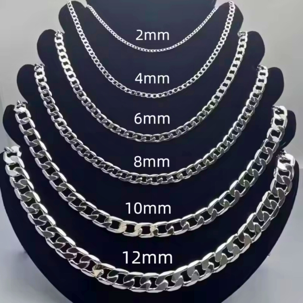 Men’s Silver-Plated Cuban Curb Chain Necklace – Fashion Jewelry