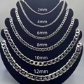 Men’s Silver-Plated Cuban Curb Chain Necklace – Fashion Jewelry