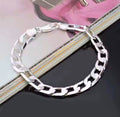 Men’s Silver-Plated Cuban Curb Bracelet – 925 Stamp, Lobster Clasp Jewelry