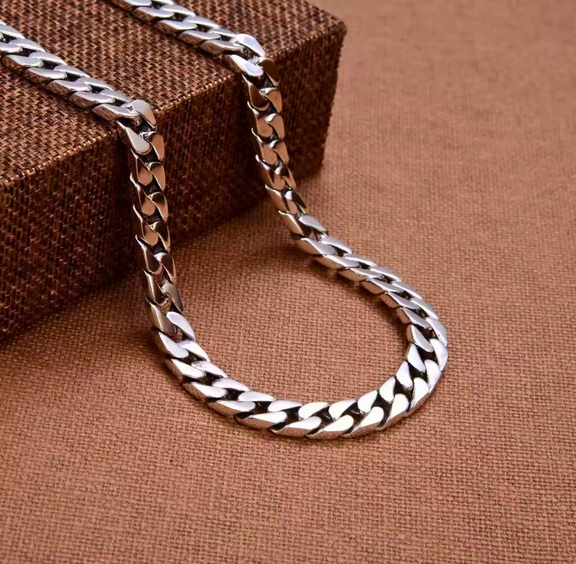 Solid 925 Sterling Silver Cuban Curb Chain for Men